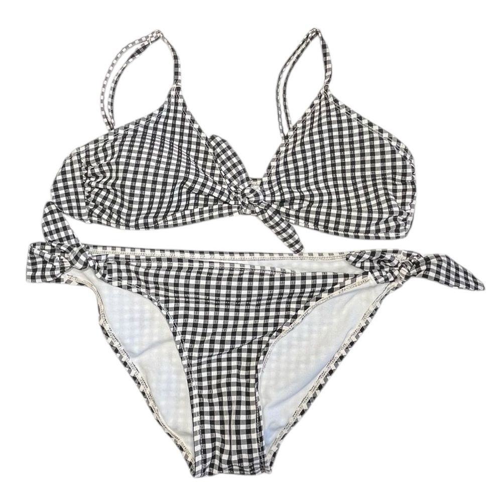 Gingham bikini top AND Bottom!! Size Large